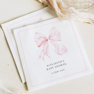 Roze Strik Babyborrel  Servet