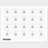 Roze Strik Babyshower Boekenstapel Vierkante Sticker (Vel)