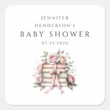 Roze Strik Babyshower Boekenstapel