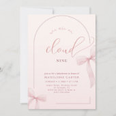 Roze Strik Babyshower Kaart (Voorkant)