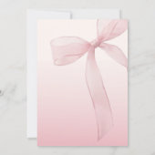 Roze Strik Babyshower Kaart (Achterkant)