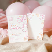 Roze Strik Babyshower Uitnodiging