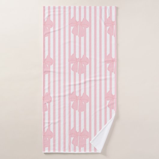 roze strik badhanddoek (Badhanddoek)