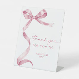 Roze strik Bedankt voor Coming Sign Reclamebord Met Voetstuk