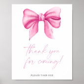 Roze strik - Bedankt voor het komen Poster (Voorkant)