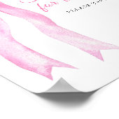 Roze strik - bedankt voor uw komst poster (Hoek)