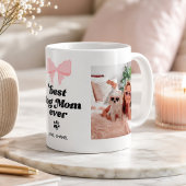 Roze Strik Beste Hond Moeder Ooit Aangepaste 2 Fot Koffiemok