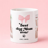 Roze Strik Beste Hond Moeder Ooit Aangepaste 2 Fot Koffiemok