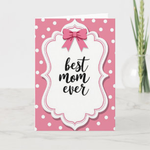 Roze Strik Beste Moeder Ooit Kaart