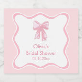 Roze strik binden de knoop Vrijgezellenfeest Champ Sparkling Wijnetiket (Enkel label)