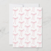 Roze Strik Bindt De Knoop Bruidsfeest Bedankkaart (Achterkant)