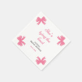 Roze Strik Bindt De Knoop Bruidsfeest Servet (Hoek)