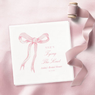 Roze Strik Bindt De Knoop Bruidsfeest Servet