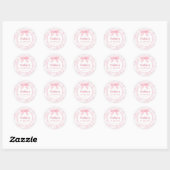 Roze strik bloem chinoiserie verjaardagssticker ronde sticker (Vel)