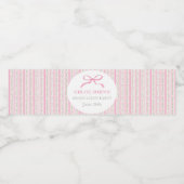 Roze Strik Bloemachtige Afstuderen Waterfles Etiket (Enkel label)