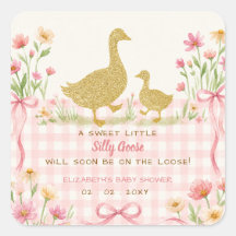 Roze Strik Bloemachtige Dwaze Gans Meisje Baby Sho