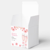 Roze Strik bloemblaadjes en Prosecco Bruidsdouche Bedankdoosjes (Geopend)