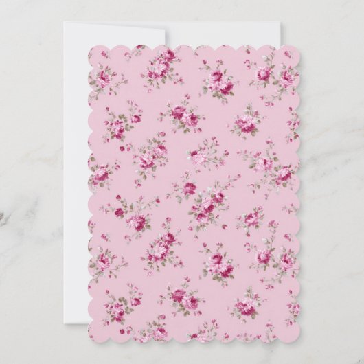 Roze strik Bloemen Eerste Verjaardag Kaart (Achterkant)