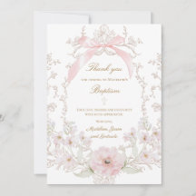 roze strik bloemen frame Dank je kaart