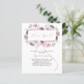 Roze strik bloemen het is een meisje Baby shower u (Staand voorkant)