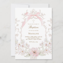 roze strik bloemen kader Doop