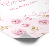 Roze strik Bloemen Rozen Baby shower Hoeveel strik Poster (Hoek)