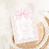  roze strik bloemig elegante verjaardag kaart