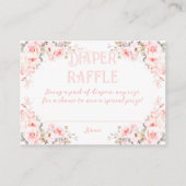 Roze strik bloemig lief baby meisje douche luier informatiekaartje (Voorkant)