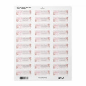 Roze Strik Bloemig Retouradres Etiket (Full Sheet)