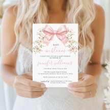 Roze Strik Bloemige Baby in Bloom Meisje Shower
