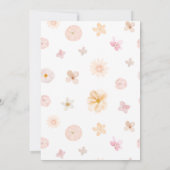 Roze Strik Bloemige Baby Shower Uitnodiging (Achterkant)