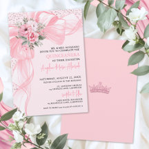 Roze Strik Bloemige Quinceanera