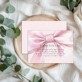 Roze Strik Boeken voor Baby Meisje Informatiekaartje