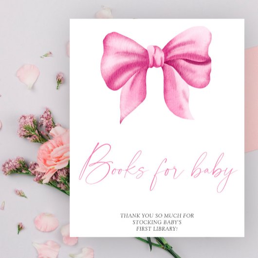 Roze strik - boeken voor baby poster