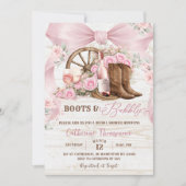 Roze Strik Boots en Bruisende Bruiloft Feest Kaart (Voorkant)