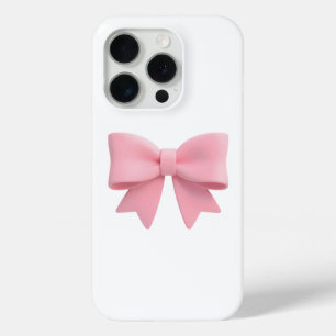 Roze strik bow telefoonhoesje esthetisch zachte iPhone 15 pro case