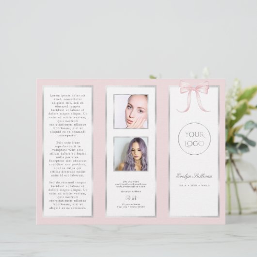 Roze strik brochure (Staand voorkant)