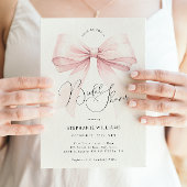 Roze strik bruids douche uitnodiging