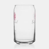 Roze strik bruidsdouche naam datum pastel stijlvol blikvorm glas (Rechts)