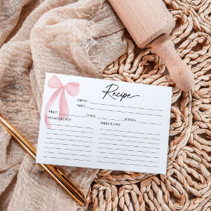 Roze Strik Bruidsdouche Receptkaart Kaart