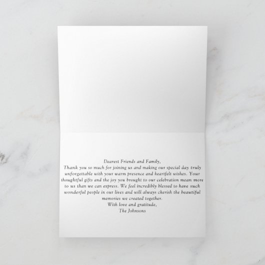 Roze Strik Bruidsfeest Bedankkaart (Binnen)