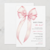 Roze Strik Bruidsfeest Kaart (Voorkant / Achterkant)