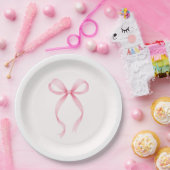 Roze Strik Bruidsfeest Papieren Bordje (Feest)