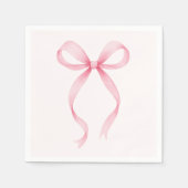 Roze Strik Bruidsfeest Servet (Voorkant)
