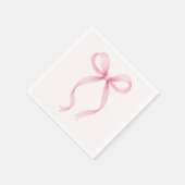 Roze Strik Bruidsfeest Servet (Hoek)