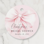 Roze Strik Bruiloft Feest Favor Tags Bedankjes Labels (Achterkant)