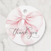 Roze Strik Bruiloft Feest Favor Tags Bedankjes Labels (Voorkant)