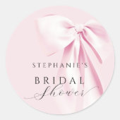 Roze Strik Bruiloft Sticker (Voorkant)