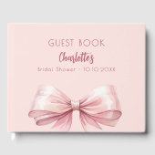 Roze strik Bruiloftsfeest Gastenboek (Voorkant)