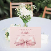 Roze strik Bruiloftsfeest Gastenboek